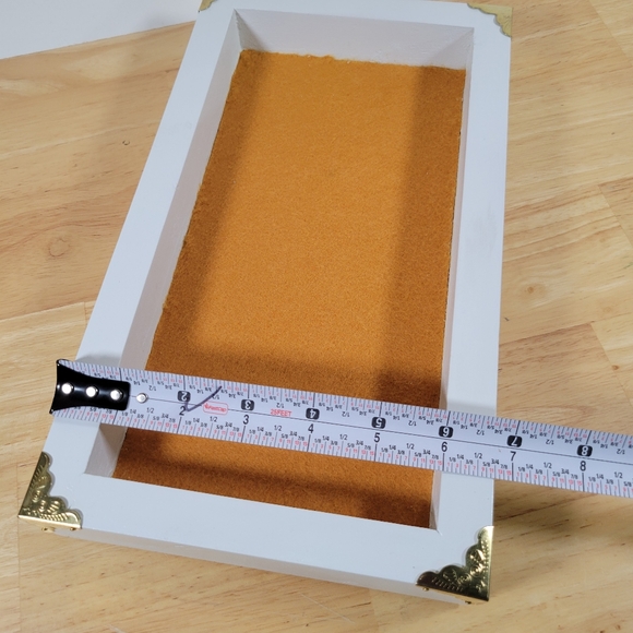 Gamming Dice Tray Real Wood Table Top Games white and gold - Picture 7 of 8